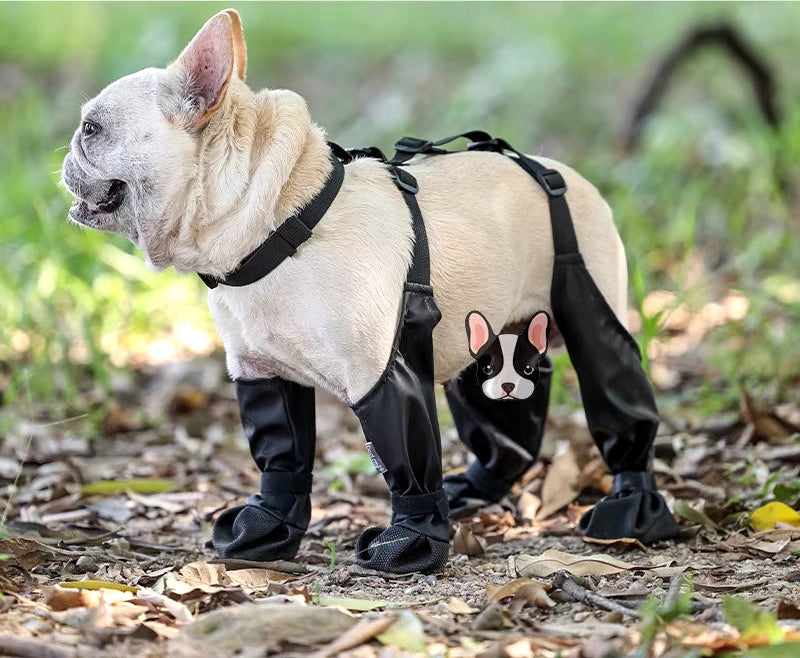 Dog Shoes Waterproof Ajustable Shoes for Dogs Non-Slip Dog Boots Outdoor Protector Accessories for Small Medium French Bulldog