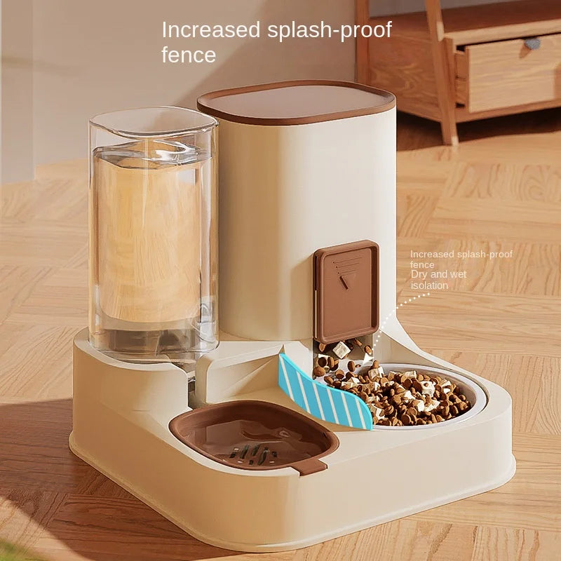 Kimpets Pet Automatic Gravity Feeder and Water Dispenser - Large Capacity with Dry-Wet Separation