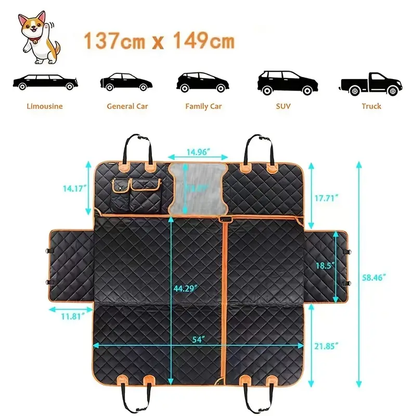 6-in-1 Convertible Dog Car Seat Cover – Complete Interior Protection