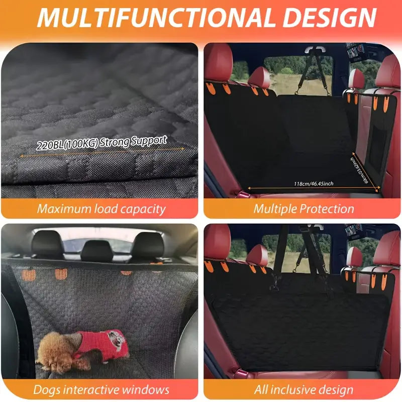 6-in-1 Convertible Dog Car Seat Cover – Complete Interior Protection