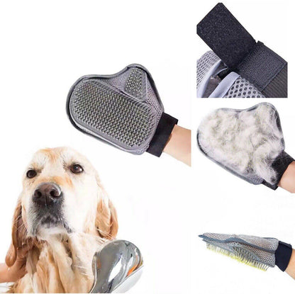 HEAVY DUTY PET GROOMING GLOVE HAIR REMOVAL MITTS GENTLE BRUSH for CAT DOG