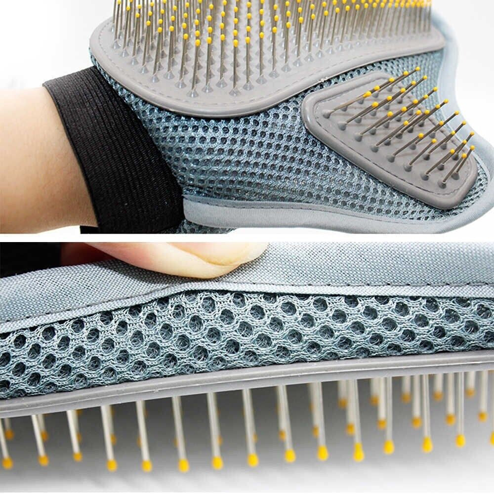 HEAVY DUTY PET GROOMING GLOVE HAIR REMOVAL MITTS GENTLE BRUSH for CAT DOG