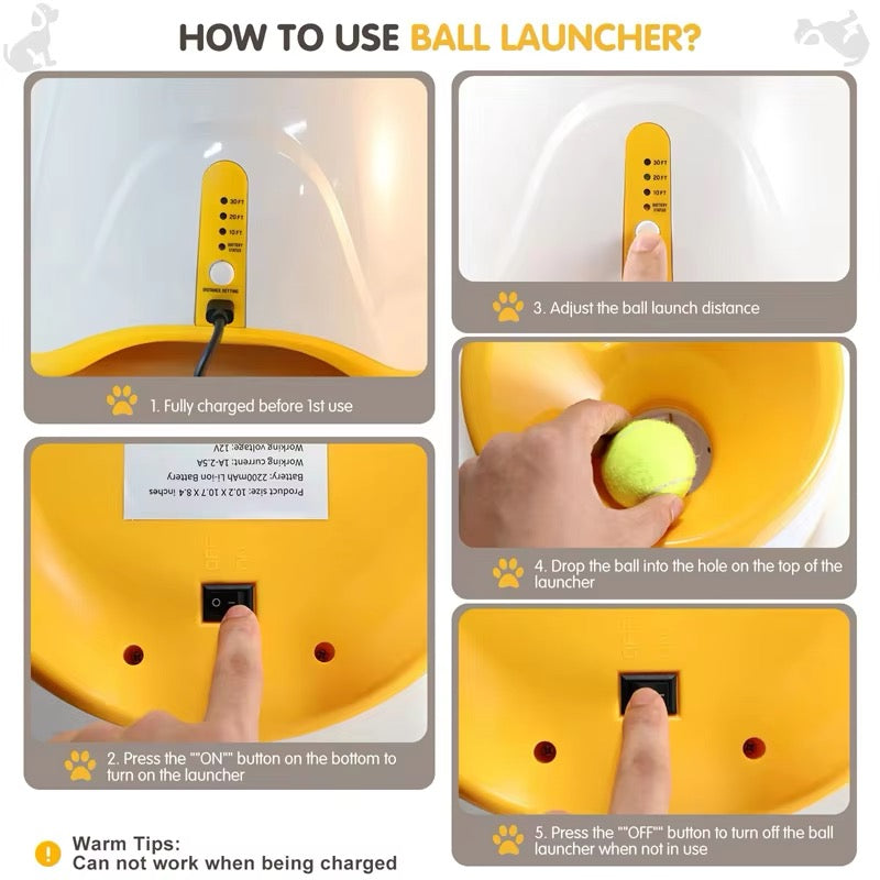 Rechargeable Automatic Tennis Ball Launcher