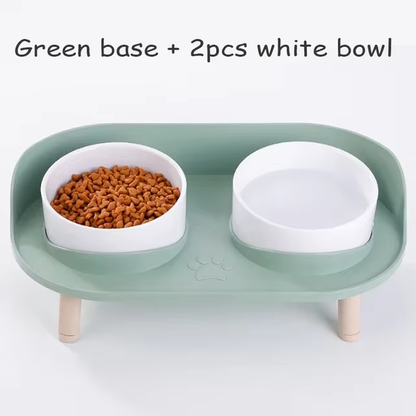 Elevated Spill-Proof Feeding Station for Pets