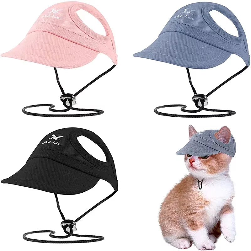 Small Puppy Pets Summer Solid Color Cap Dog Baseball Visor Hat Outdoor Accessories Sun Bonnet Travelhelmet