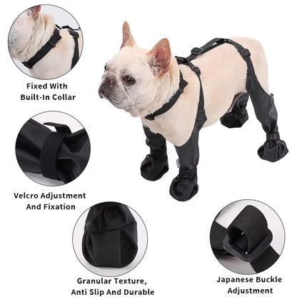 Dog Shoes Waterproof Ajustable Shoes for Dogs Non-Slip Dog Boots Outdoor Protector Accessories for Small Medium French Bulldog