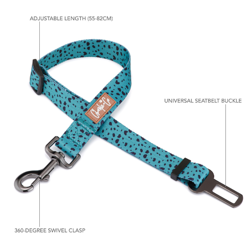 Charlie & Co - Dog Seatbelt Car Restraint - Keep It Teal