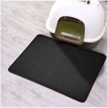 Double-Layer Cat Litter Mat – Waterproof, Non-Slip, and Washable for a Cleaner Home