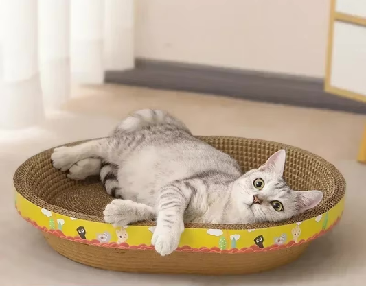 Eco-Friendly Cardboard Cat Scratching Bed – Scratch, Sleep, and Play