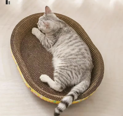 Eco-Friendly Cardboard Cat Scratching Bed – Scratch, Sleep, and Play