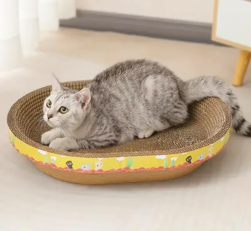 Eco-Friendly Cardboard Cat Scratching Bed – Scratch, Sleep, and Play