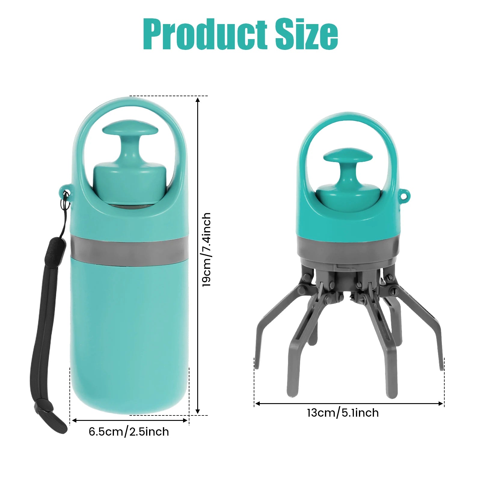 Portable Lightweight Dog Pooper Scooper with Built-In Poop Bag Dispenser