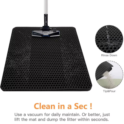 Double-Layer Cat Litter Mat – Waterproof, Non-Slip, and Washable for a Cleaner Home