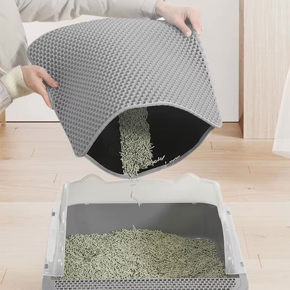 Double-Layer Cat Litter Mat – Waterproof, Non-Slip, and Washable for a Cleaner Home