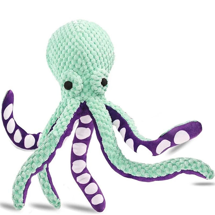 Interactive, Squeaky Plush Octopus Dog Toy