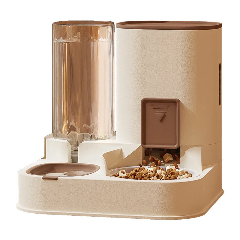 Kimpets Pet Automatic Gravity Feeder and Water Dispenser - Large Capacity with Dry-Wet Separation