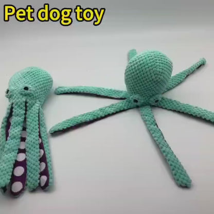 Interactive, Squeaky Plush Octopus Dog Toy